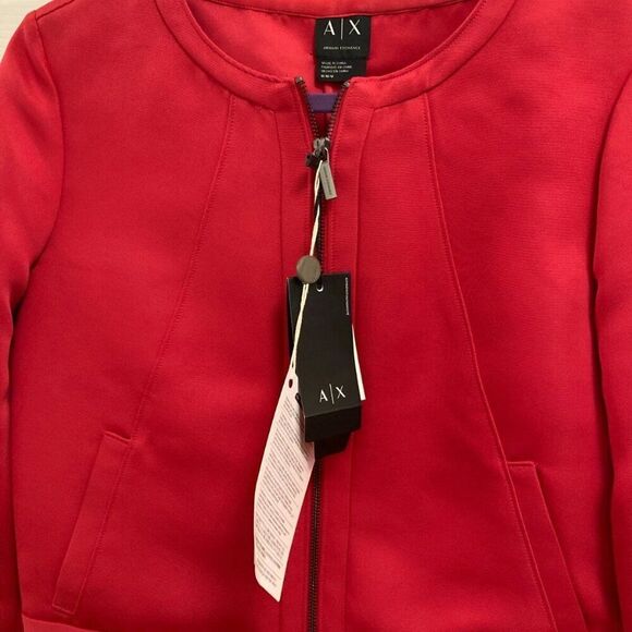 NEW - ARMANI EXCHANGE Collarless Blazer Jacket, Size M Coral Pink - Picture 2 of 7